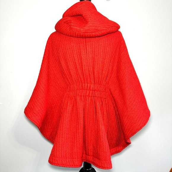 Steve Madden | NWT Red Coral Hooded Knit Design Jacket | Size M(Adjustable) - Picture 6 of 12